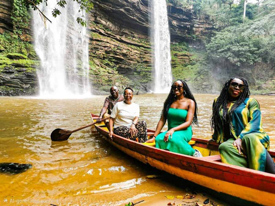 Boti Falls, Umbrella Rock, Aburi Gardens & Cocoa Farm Tour - Boti Falls: Twin Falls, Forest Steps, and That Three-Headed Moment